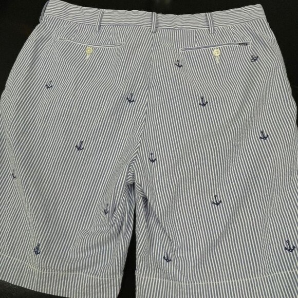 Polo Ralph Lauren Men's Casual Shorts - Blue Striped Seersucker - Size 34 - EUC - Picture 5 of 12